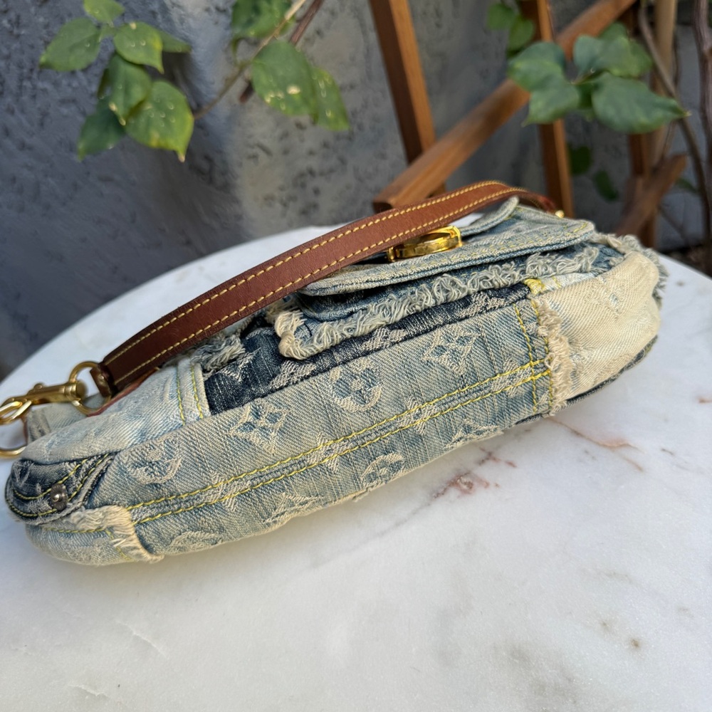 Louis Vuitton Denim Patchwork Pouchy Shoulder Bag - Picture 13 of 16